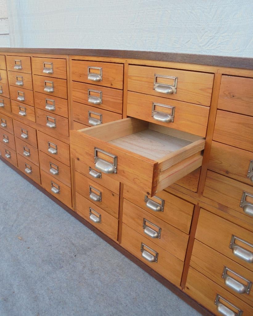 Ladekast papierkast  apothekerskast winkelkast, Huis en Inrichting, Kasten | Ladekasten, Gebruikt, 5 laden of meer, 150 tot 200 cm