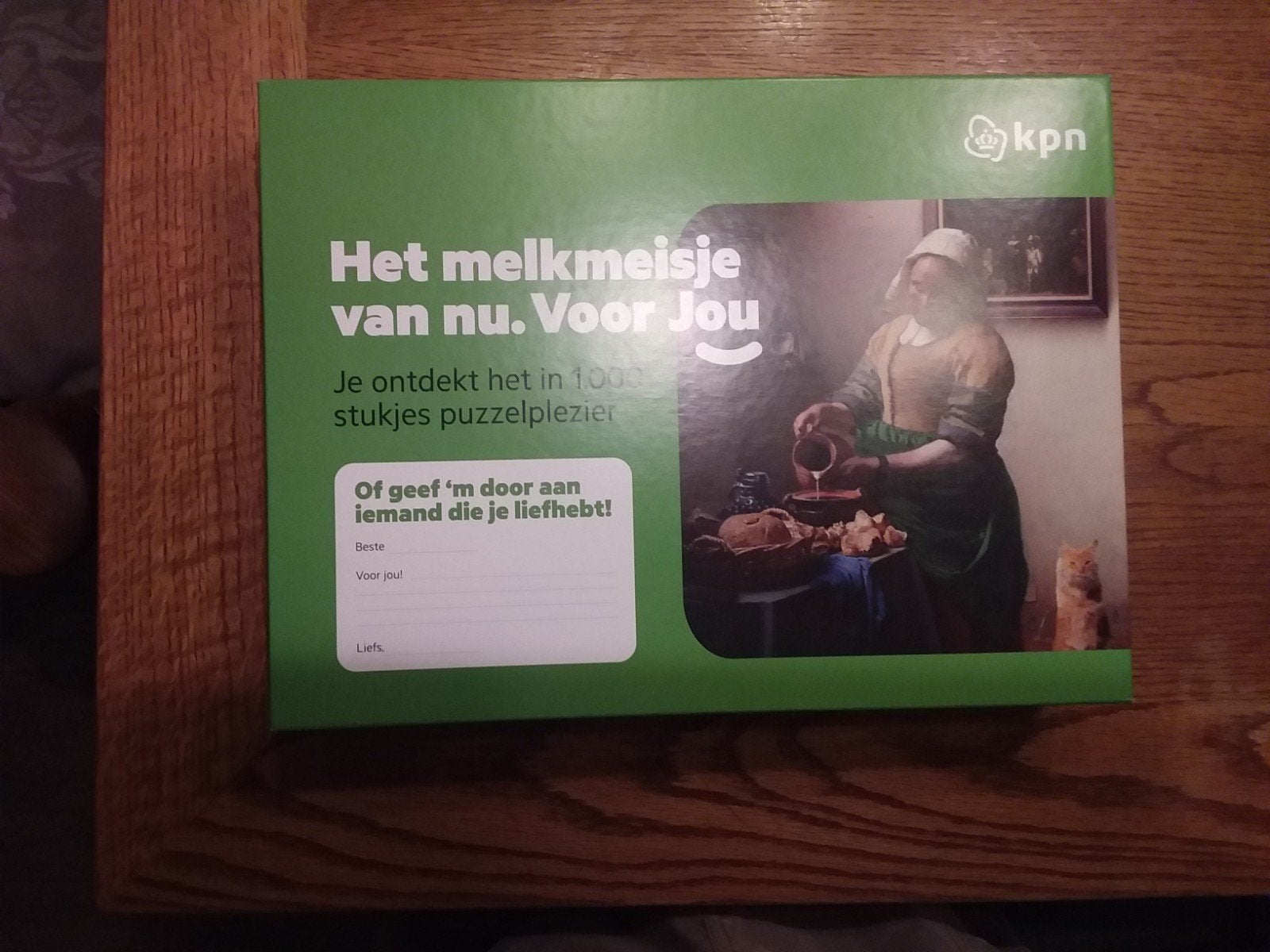 Puzzel van het melkmeisje van de KPN. 1000st., Ophalen, 500 t/m 1500 stukjes, Zo goed als nieuw
