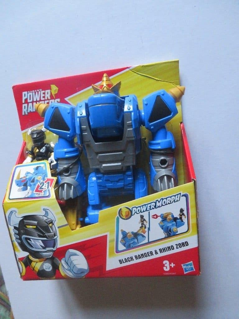 POWER RANGERS -- BLACK RANGER & RHINO ZORD, Ophalen of Verzenden, Zo goed als nieuw