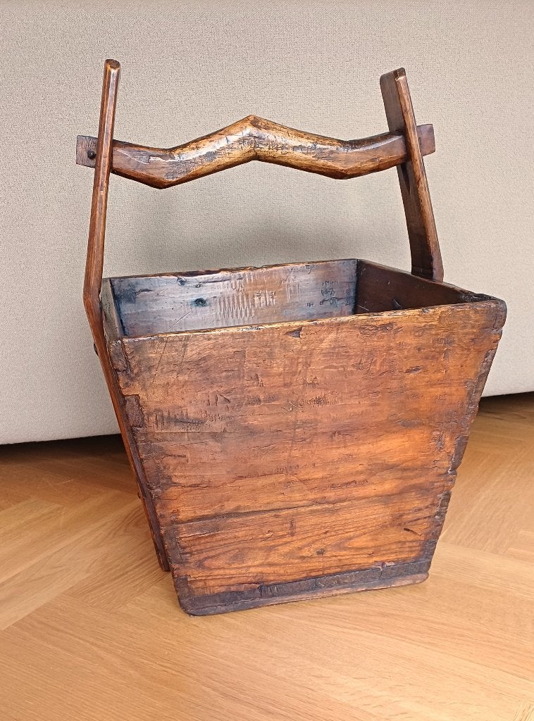 Antieke Chinese houten rijstbak, Ophalen of Verzenden