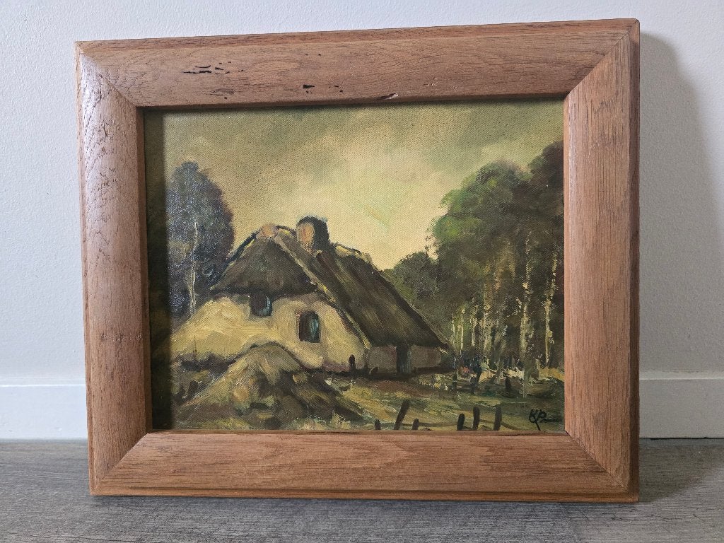 Schilderij, de Peel, olieverf op doek, Ophalen, Minder dan 50 cm, Gebruikt, Schilderij