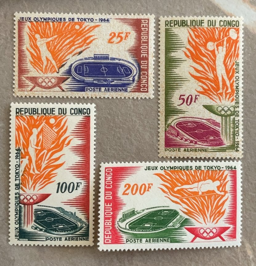 Congo Brazzaville - Olympische Spelen Tokyo 1964, Postzegels en Munten, Ophalen of Verzenden, Postfris