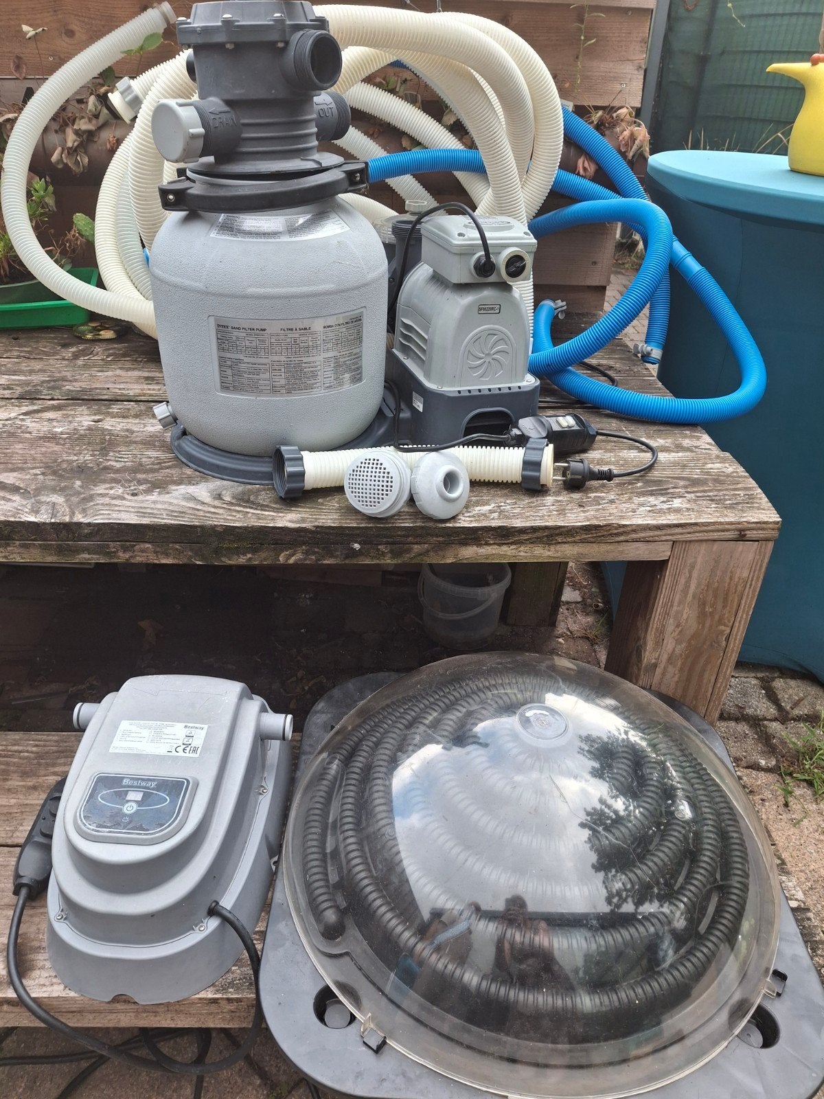 zwembad zandfilterpomp, verwarming en toebehoren, Tuin en Terras, Zwembad-toebehoren, Ophalen, Gebruikt, Zwembadpomp