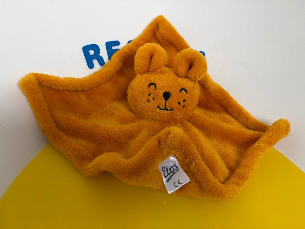 K3184 etos doekje beer bruin geel, Ophalen of Verzenden, Zo goed als nieuw, Beer