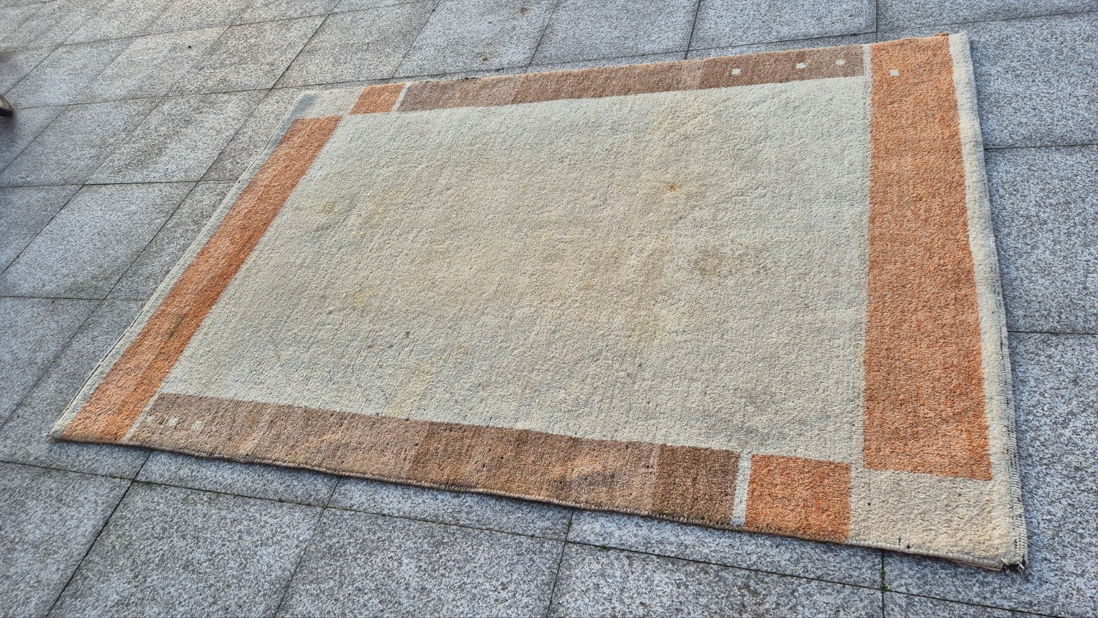 Vintage Vloerkleed - Beige/Oranje - 167 x 245 cm, Ophalen, Gebruikt, 150 tot 200 cm, Vintage