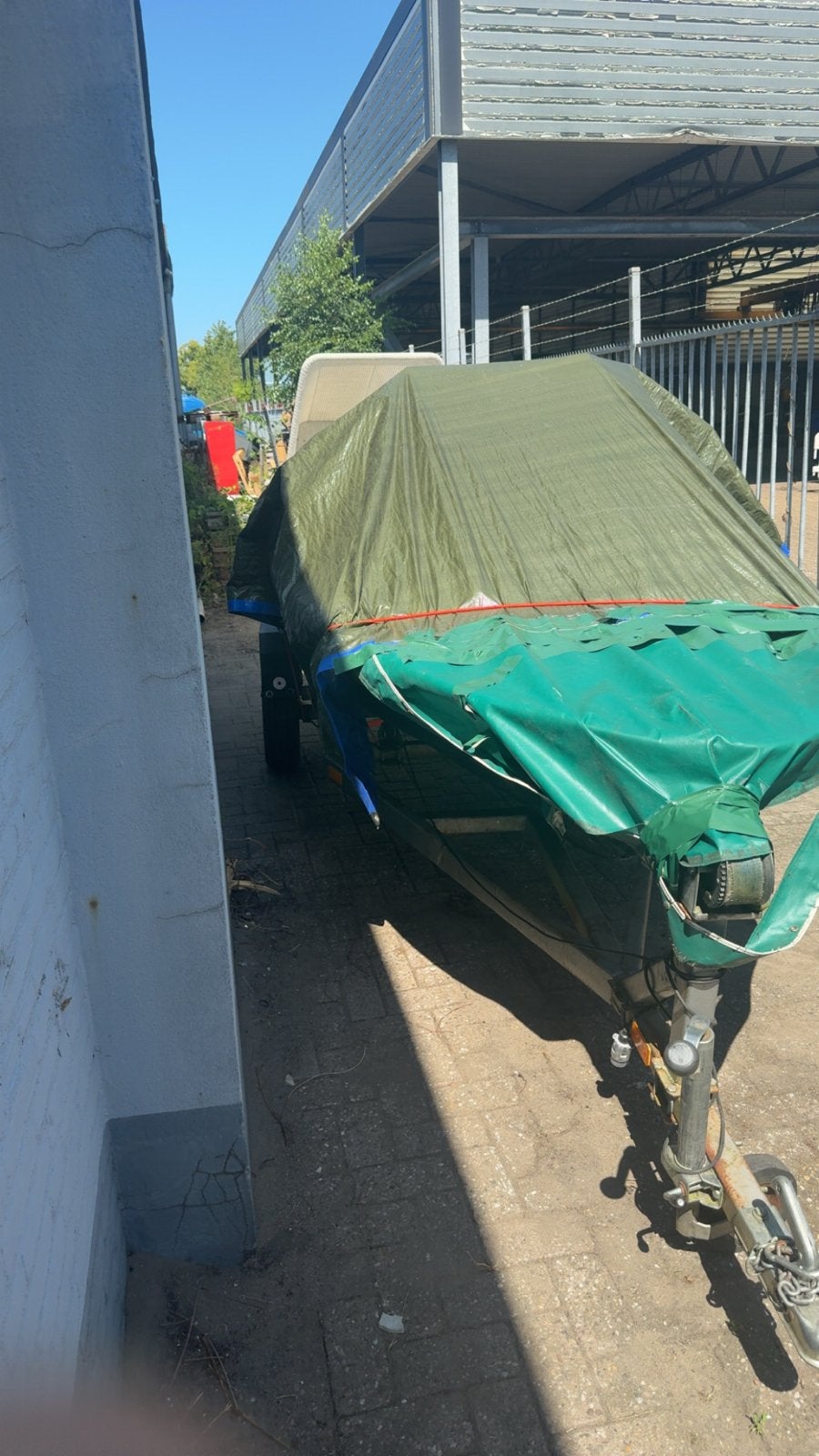 Boot met trailer, elektrische motor en 4 accu's, Ophalen, Gebruikt