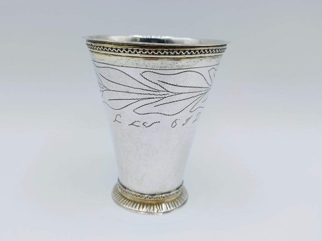 Zilveren huwelijksbeker, G. Henning, Stockholm, Zweden, 1756, Verzenden, Zilver