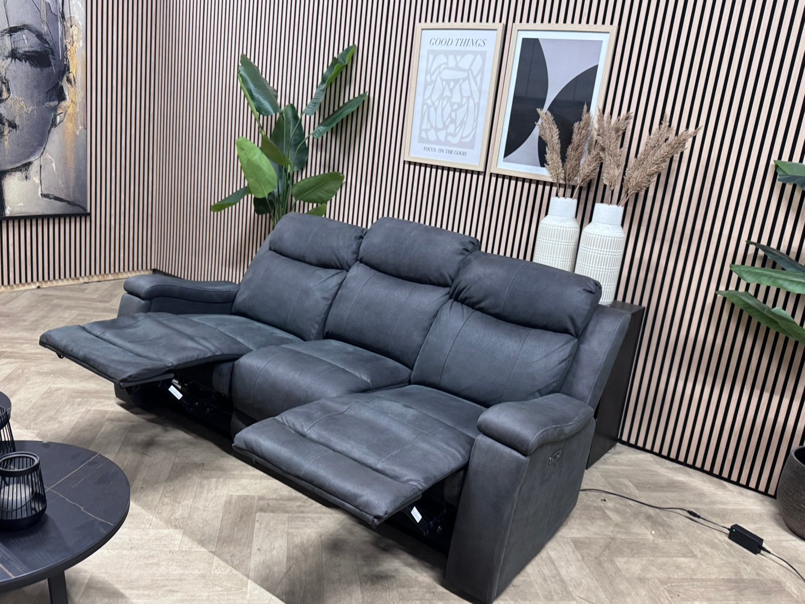 ZGAN | Elektrische 3Zits Bank Microleer - 200x95cm, -, -, 150 tot 200 cm, Hoekbank