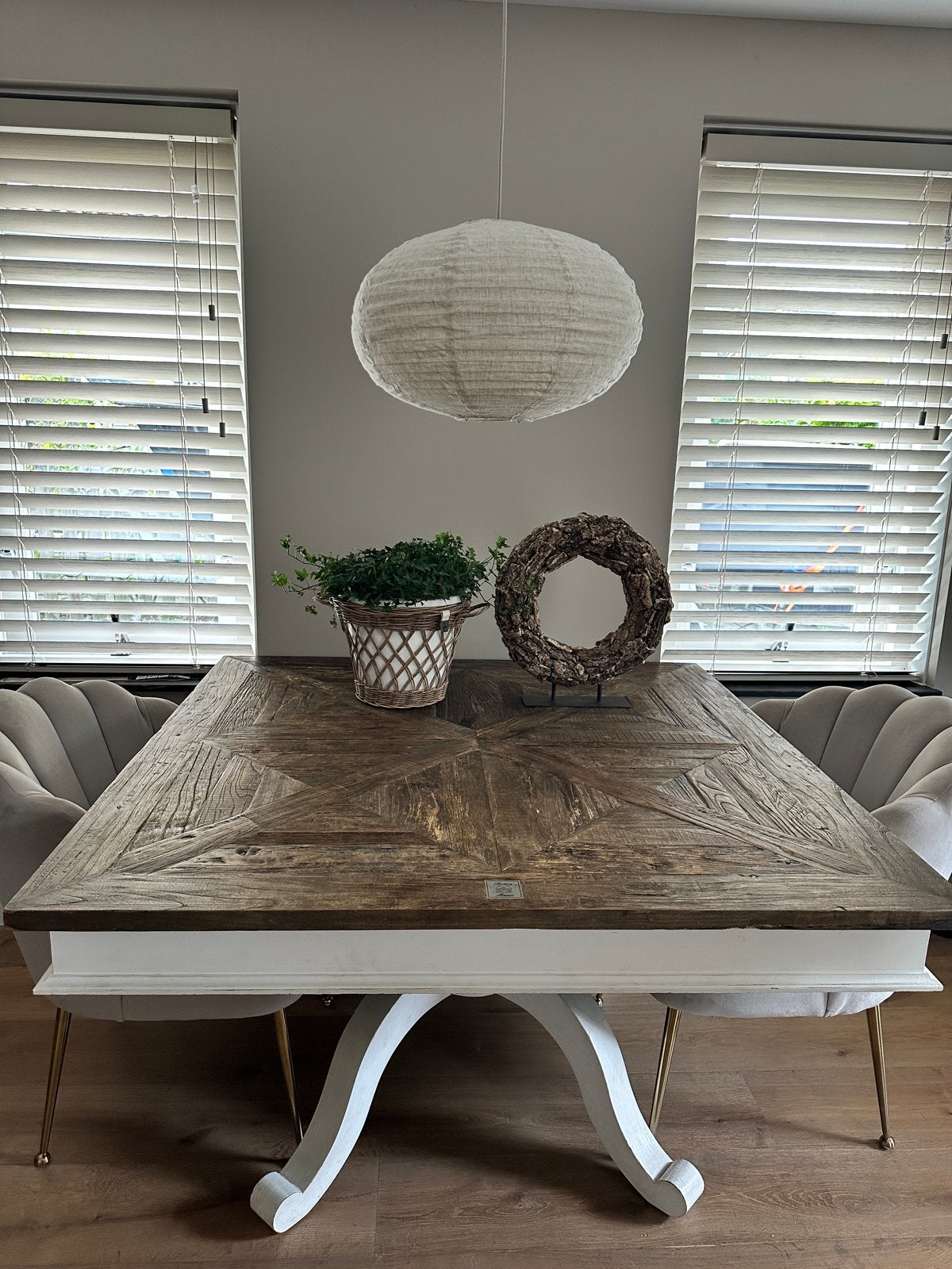 Riviera Maison eettafel 1.40m driftwood, Ophalen, Gebruikt, 100 tot 150 cm, Rechthoekig