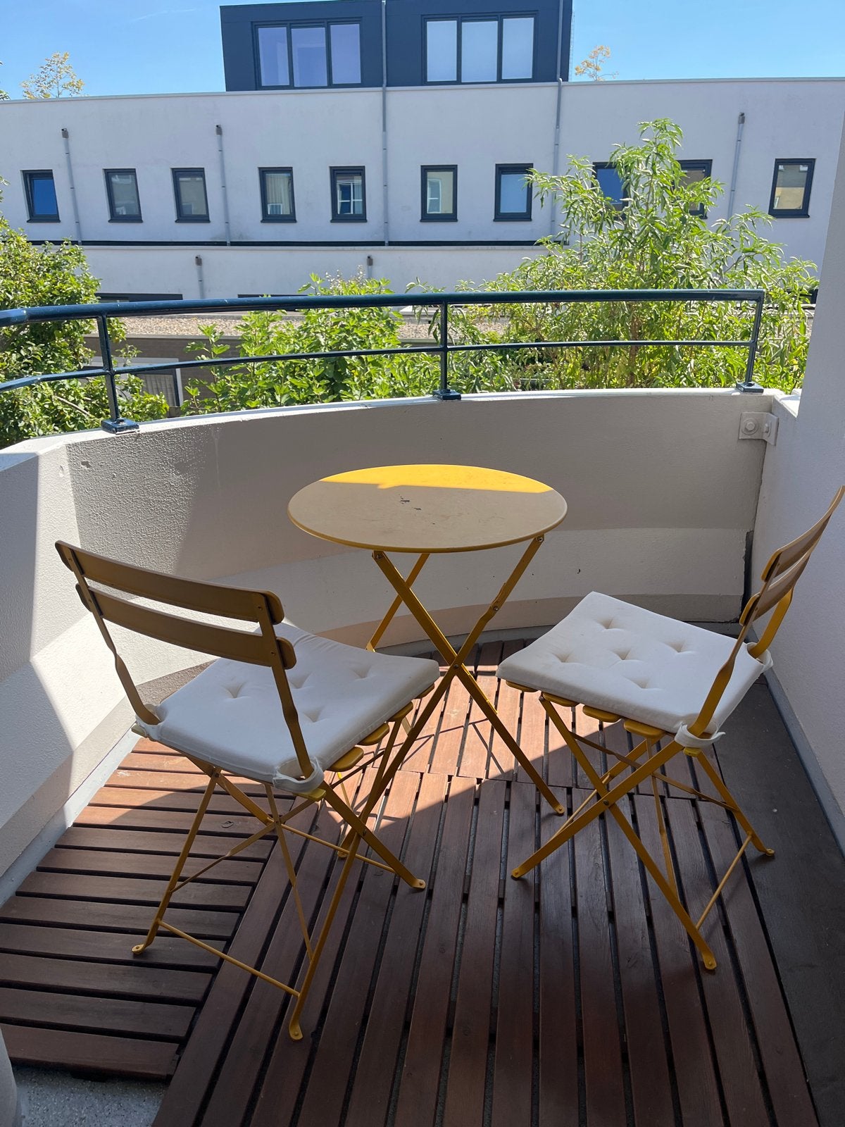 Gele bistroset met 2 stoelen en tafel, Overige materialen, Gebruikt, Eettafel, Tuinset