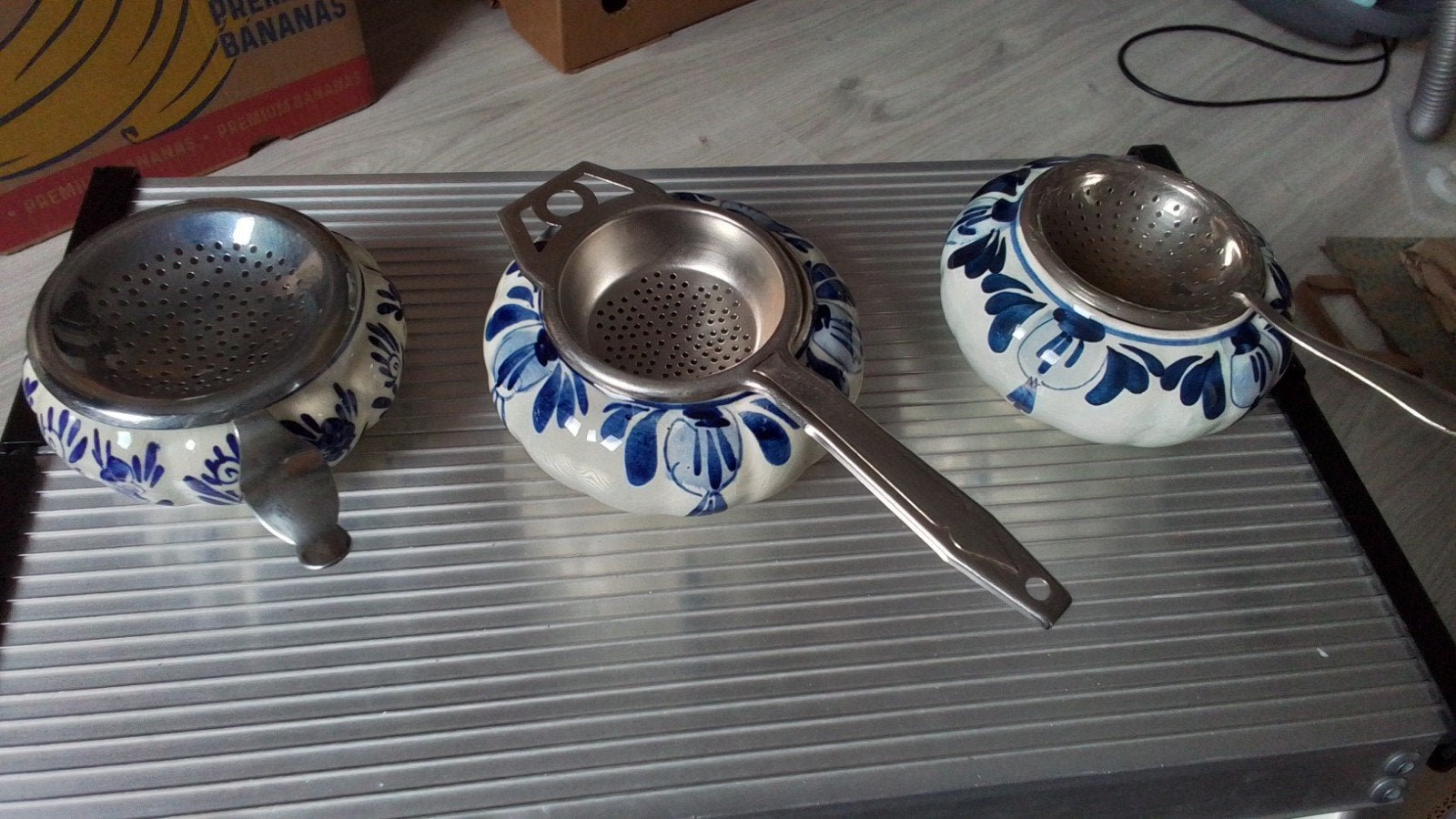 delfts blauwe theezeefjes, Ophalen of Verzenden, Gebruikt