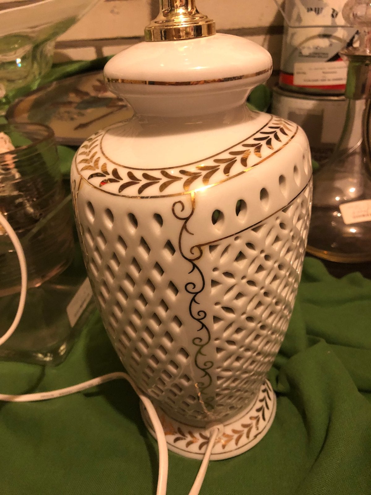 Schemerlamp voet, Goud, Ophalen of Verzenden, Zo goed als nieuw, Schemerlamp