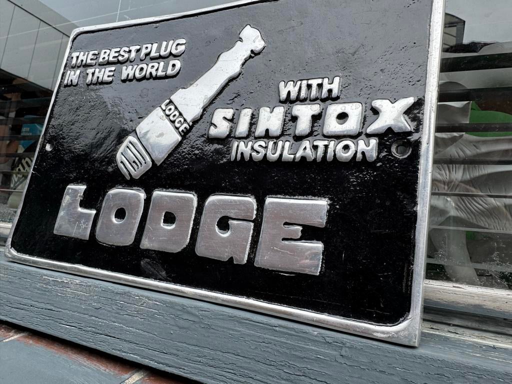 Vintage Lodge Bougie Reclamebord -beton Look, Verzamelen, Ophalen, Reclamebord, Gebruikt, .