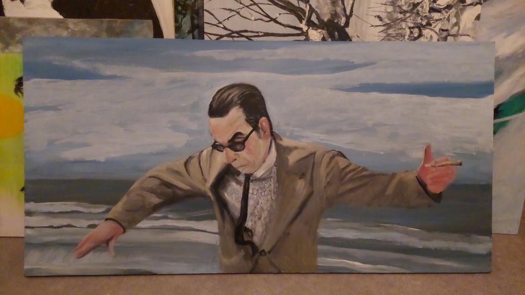 Olieverfschilderij: Jules Deelder afgebeeld, Antiek en Kunst, Ophalen of Verzenden