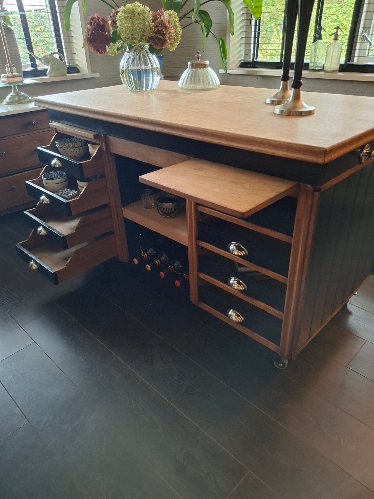 Robuust vintage 'Keuken' eiland  - Toonbank  - Roomdivider, Antiek en Kunst, Ophalen