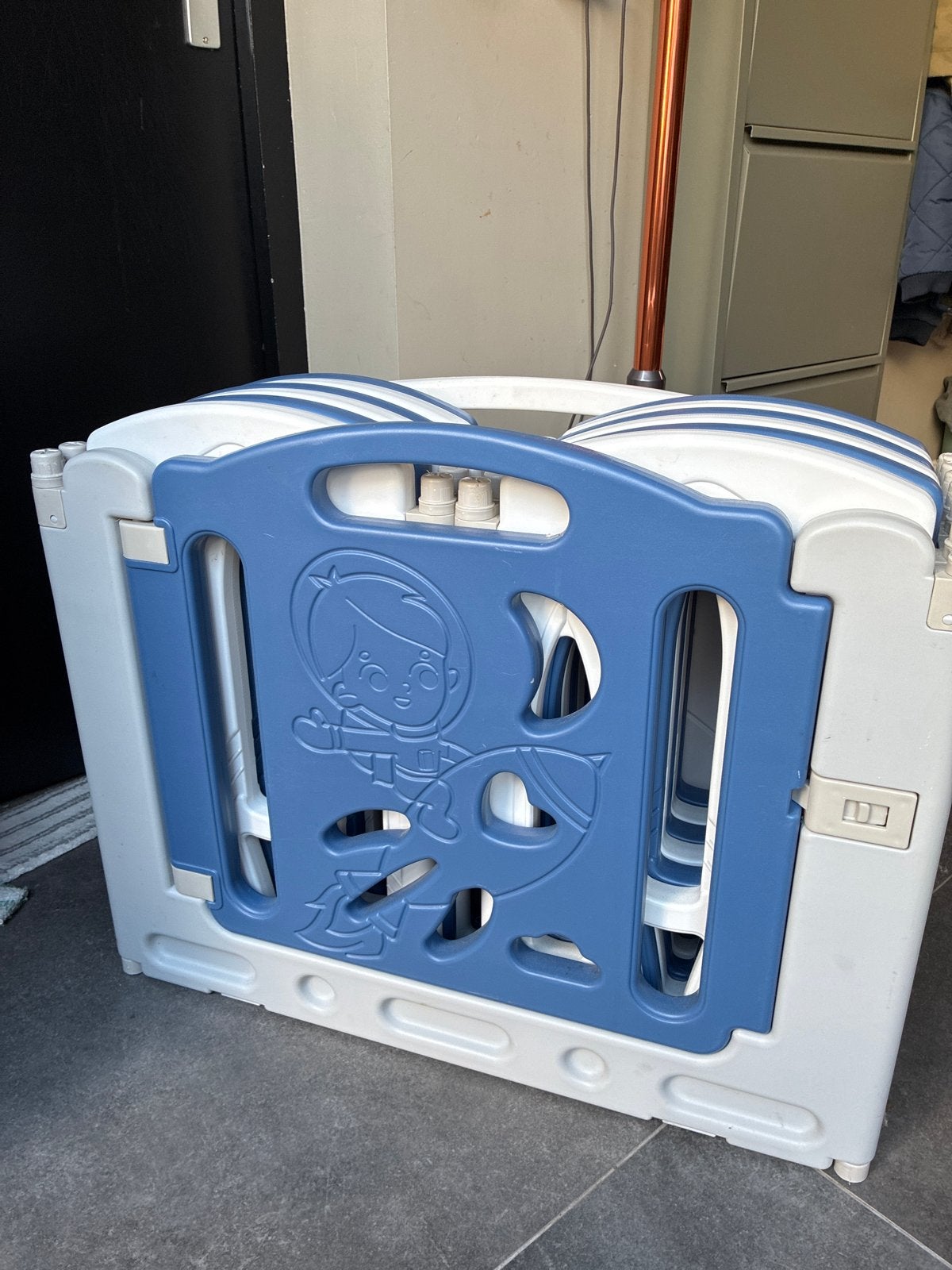 Opvouwbare Baby Box/Speelhek - Blauw/Wit, Ophalen, Gebruikt, Rechthoekig