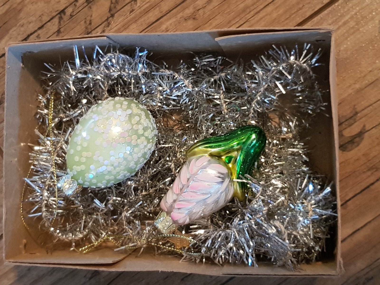 2 glazen vondel ornamenten / kerstballen, Ophalen of Verzenden, Nieuw