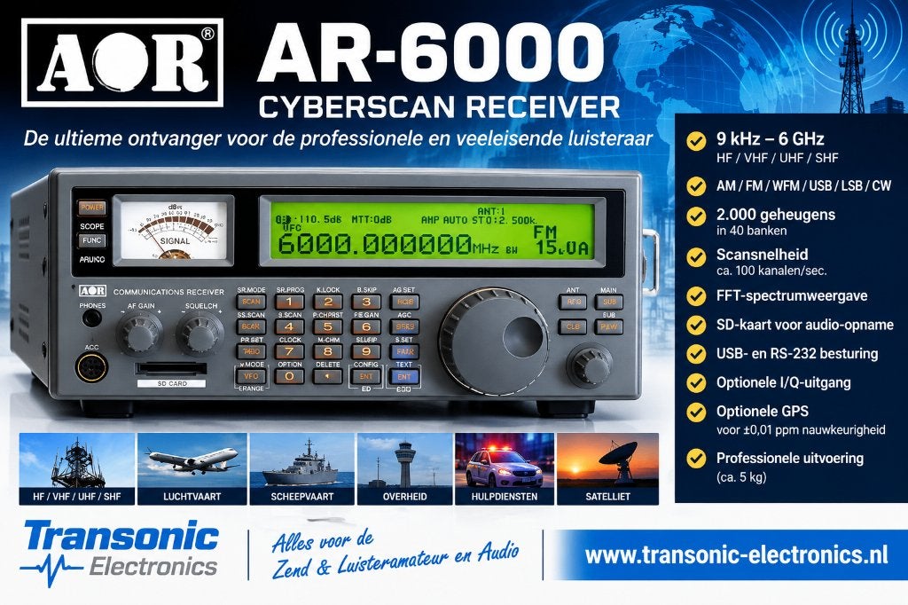 AOR AR-6000 40 khz - 6 Ghz AM, FM, WFM Stereo, USB, LSB CW, Japan, Verzenden, ., Nieuw