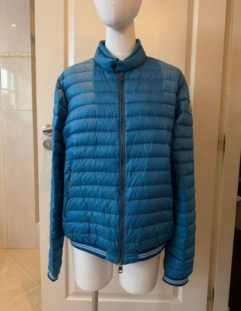 Originele Moncler zomerjas, Ophalen of Verzenden, Gedragen, Maat 56/58 (XL), Blauw