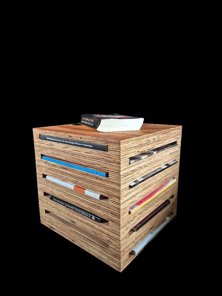 Zeer mooie unieke design lectuur tafel kruk bijzettafel, Ophalen, Gebruikt, Hout