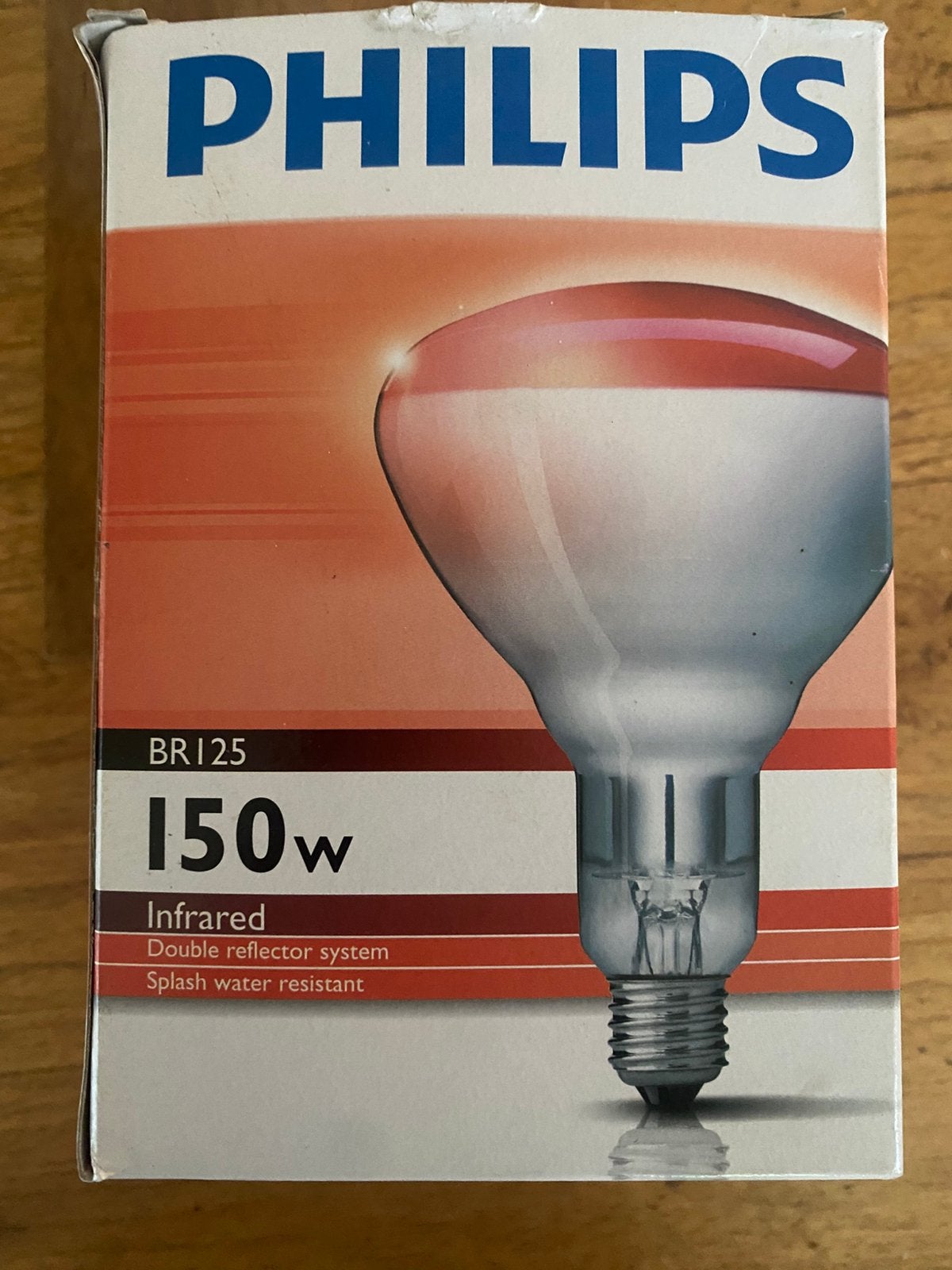 Philips Infraroodlamp BR125 IR Red 150W E27 Hard Glas, Ophalen, Nieuw