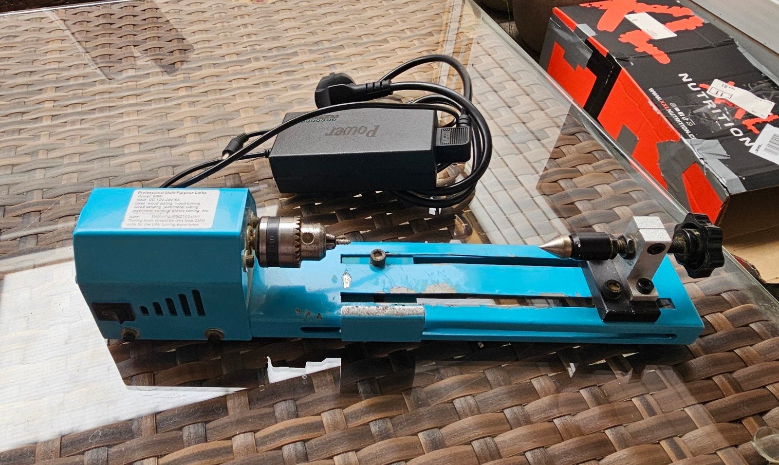 Mini draaibank met adapter., Ophalen of Verzenden, Gebruikt, Houtdraaibank, Minder dan 500 mm
