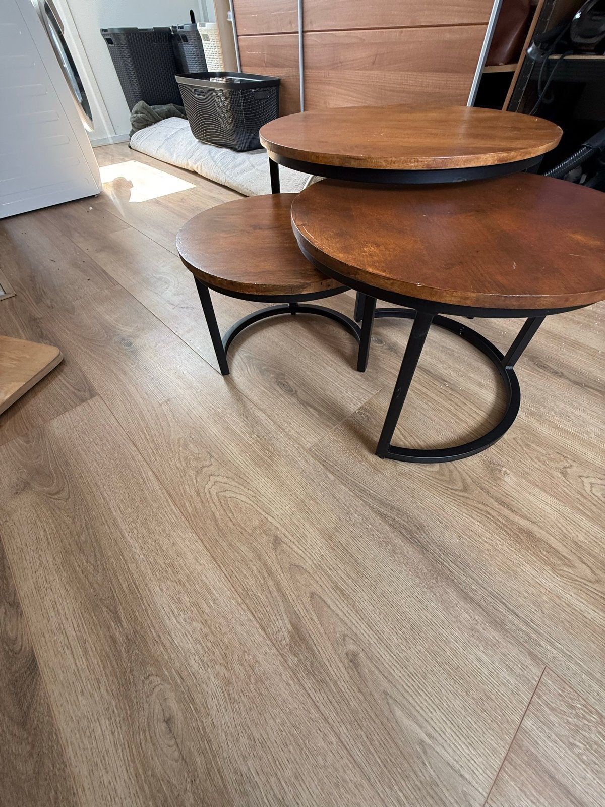Set van 3 ronde bijzettafels, Huis en Inrichting, Tafels | Salontafels, Ophalen, Gebruikt, Rond, 50 tot 100 cm