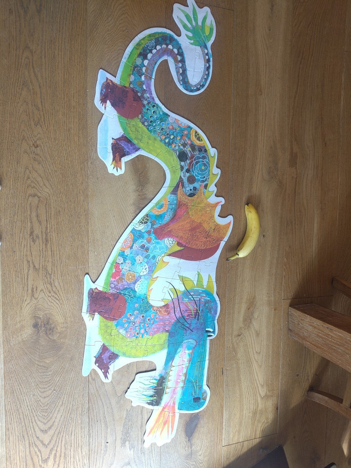 Prachtige grote puzzel van een draak Djeco, Ophalen of Verzenden, Meer dan 50 stukjes, Zo goed als nieuw, 6 jaar of ouder