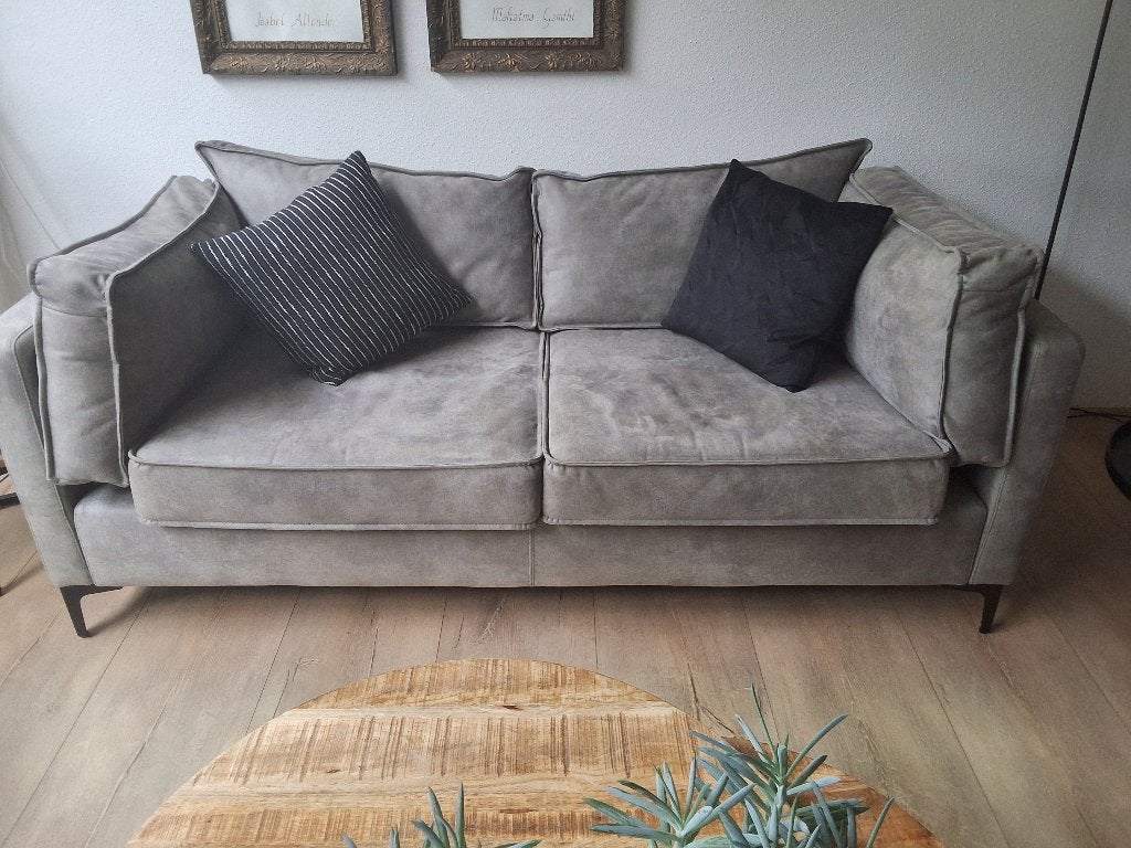 Zitbank, bank, 2,5 zits, grijs, Ophalen, Driepersoons, 75 tot 100 cm, Zo goed als nieuw