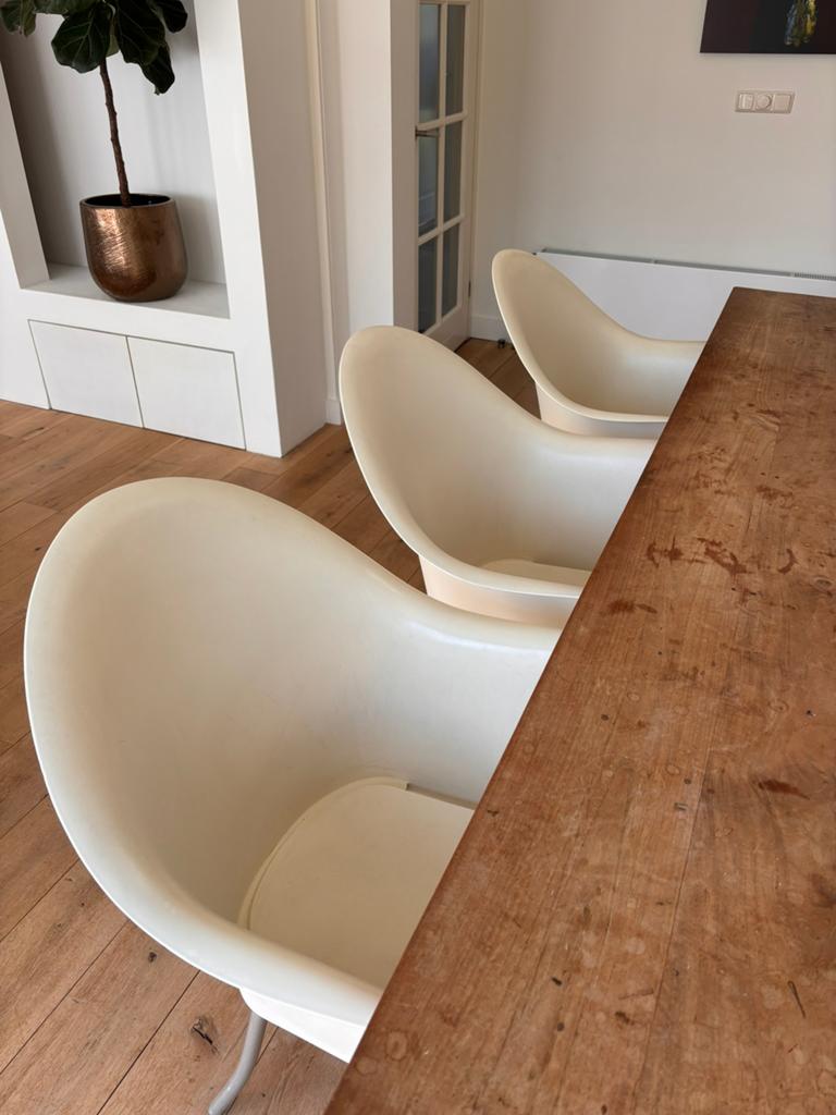 6 witte Philippe Starck Driade Lord Yo stoelen, Kunststof, Gebruikt, Wit, Ophalen of Verzenden