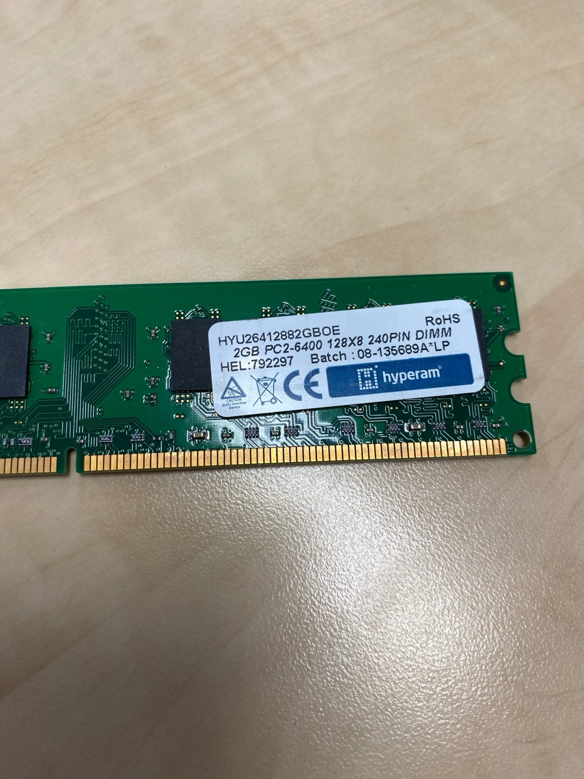 Hyperam 2GB PC2-6400 DDR2 RAM Geheugenmodule, Computers en Software, RAM geheugen, Gebruikt, Server, Ophalen of Verzenden, DDR2