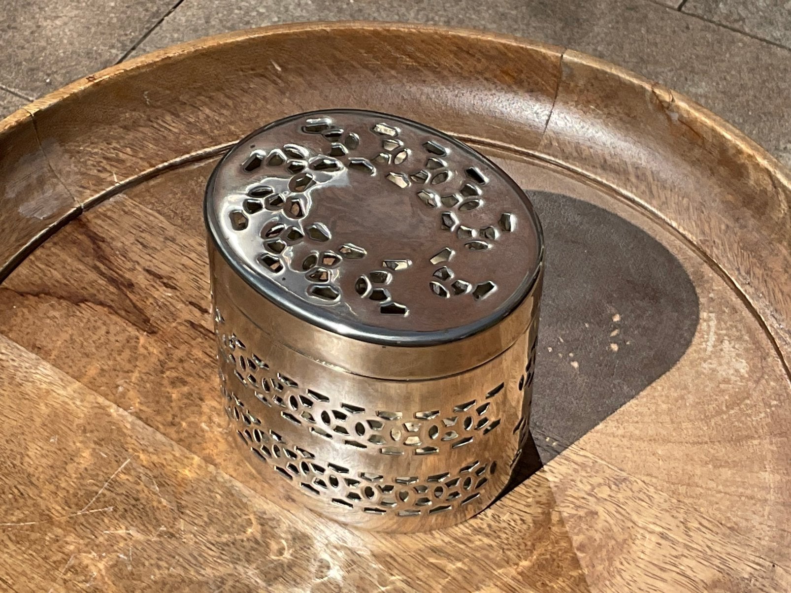 Verzilverd potpourri doosje, Ophalen of Verzenden