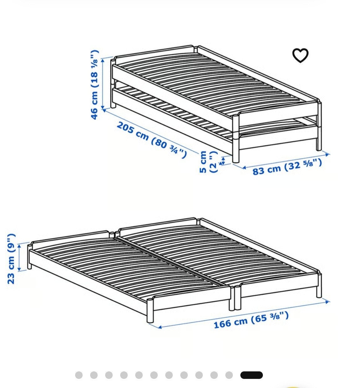 stapelbaar bed, Ophalen