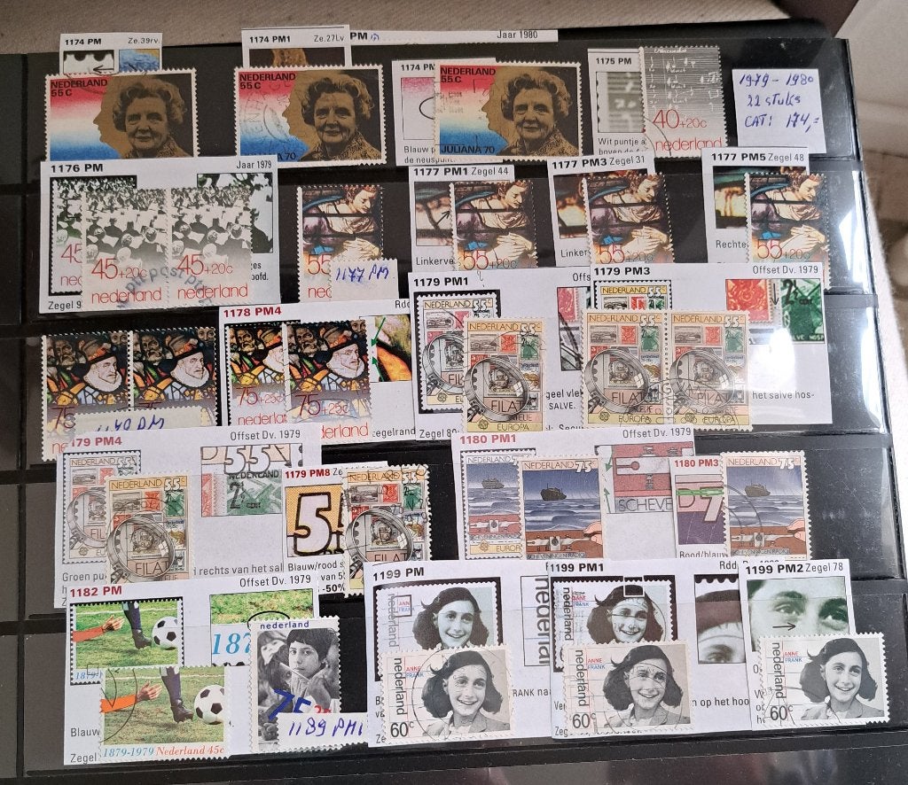 22 plaatfouten 1979/1980 gestempeld, Ophalen of Verzenden, Gestempeld