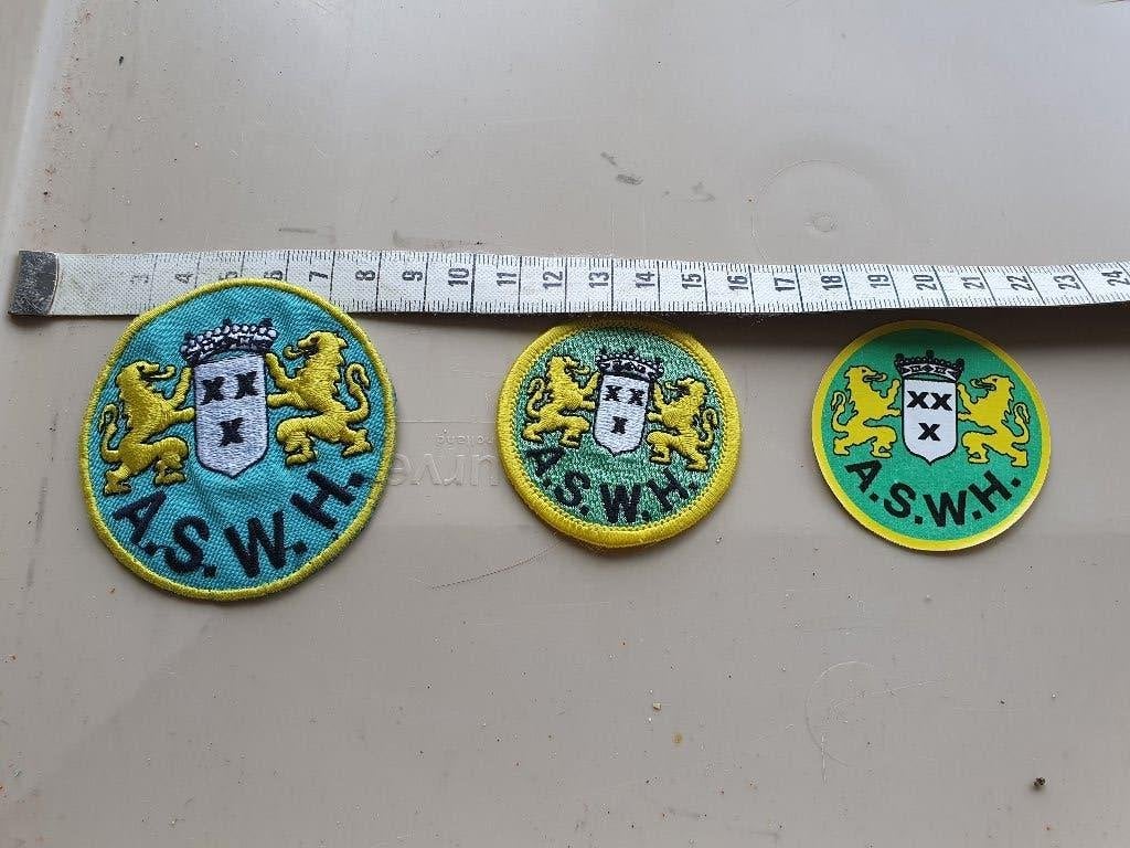 3 Emblemen vv ASWH, Ophalen of Verzenden, Zo goed als nieuw, Overige binnenlandse clubs, Poster, Plaatje of Sticker