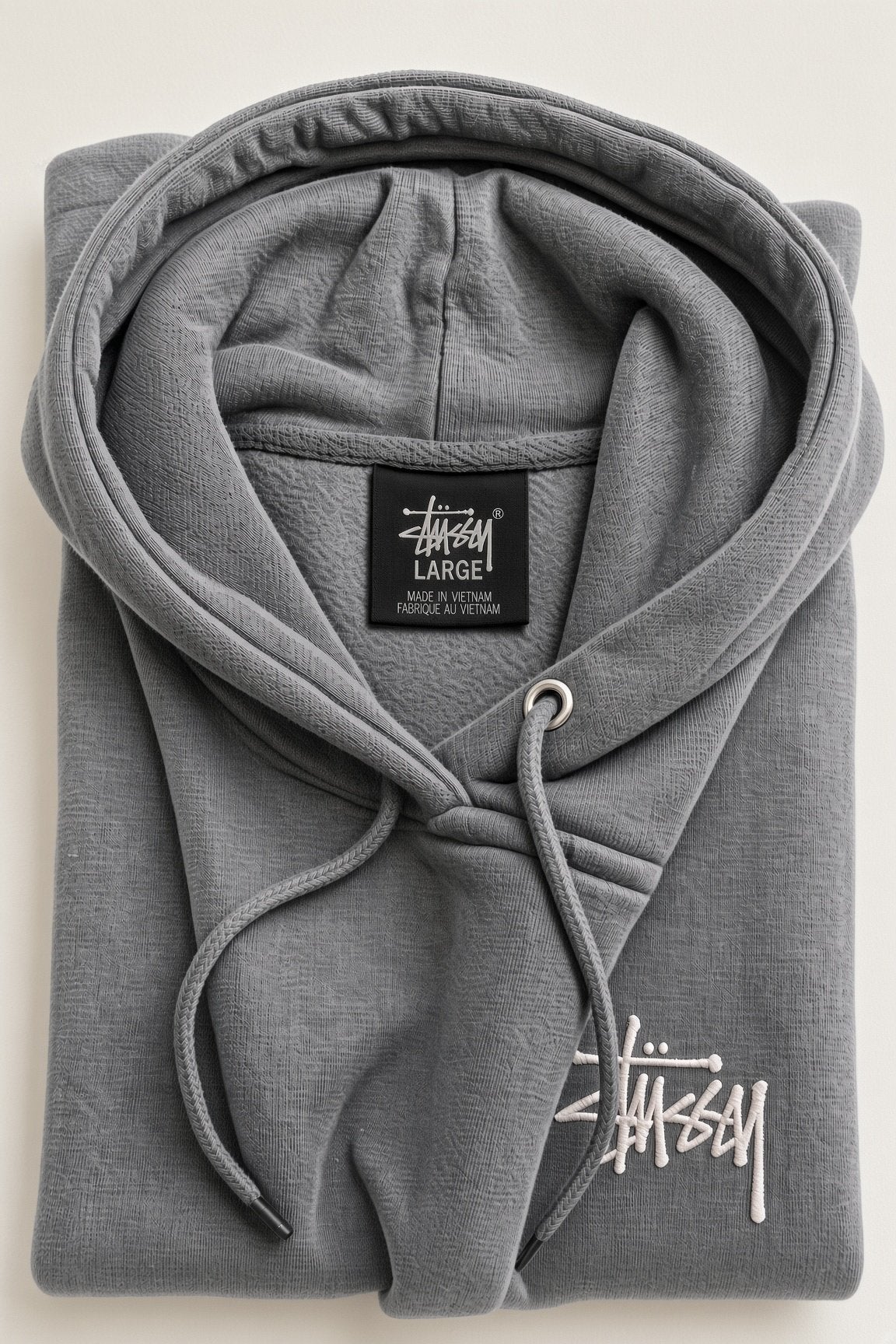 Stüssy Basic Hoodie Grijs – Maat S / M / L / XL, Ophalen of Verzenden, Zo goed als nieuw, Maat 56/58 (XL), Grijs