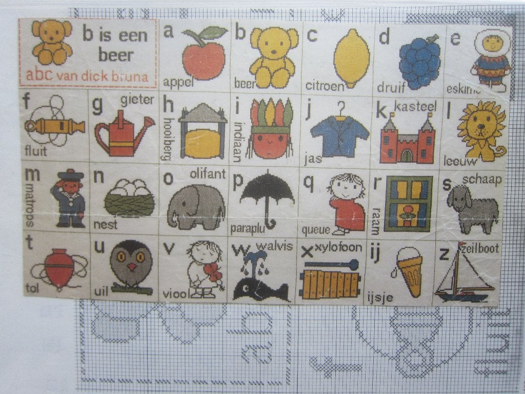Pako Borduur telpatroon ABC Dick Bruna 219.252 88 x 55 cm, Ophalen of Verzenden, Zo goed als nieuw, Handborduren, Patroon