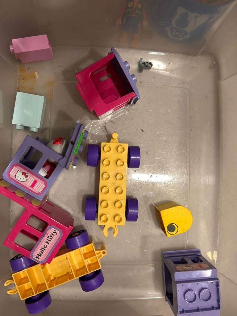 Doos met diverse Lego Duplo stenen en figuren, Gebruikt, ., Ophalen of Verzenden, .