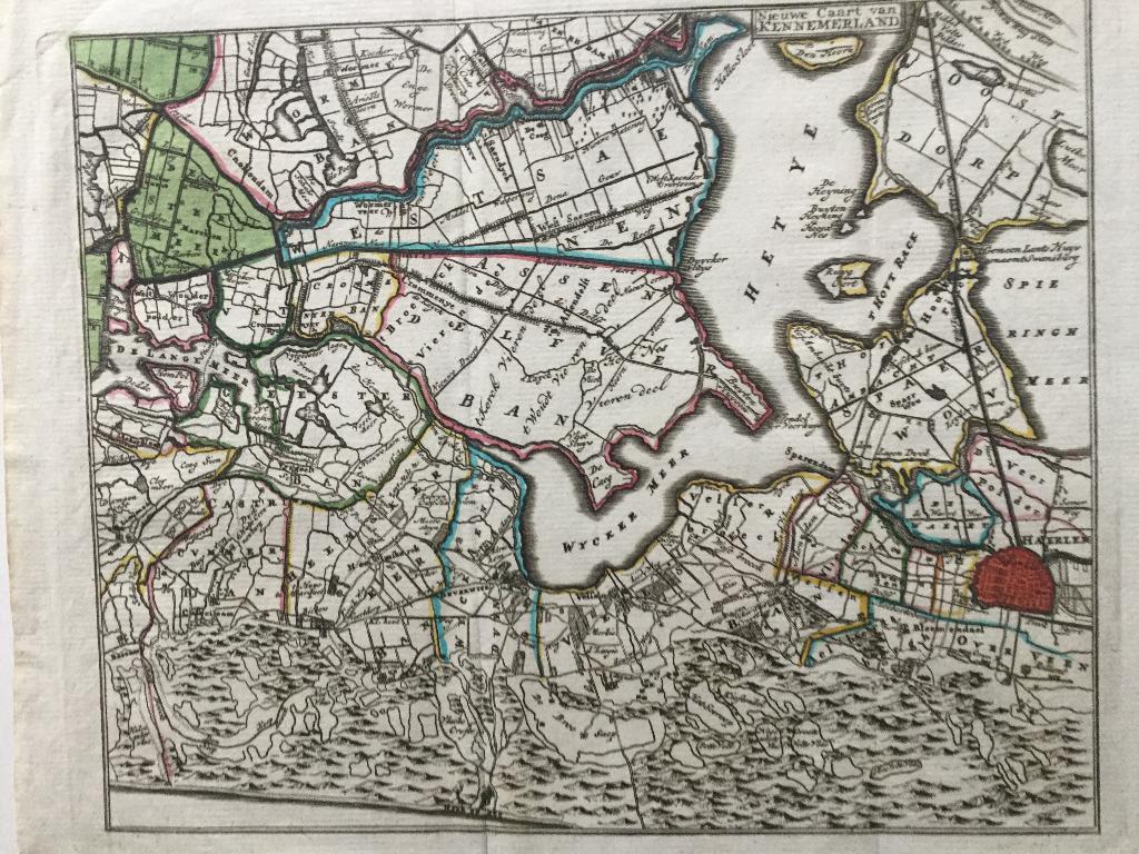 Haarlem, Kennemerland, de Leth,  1740, Antiek en Kunst, Cartografie, 25 cm, 21 cm, 1700 - 1799