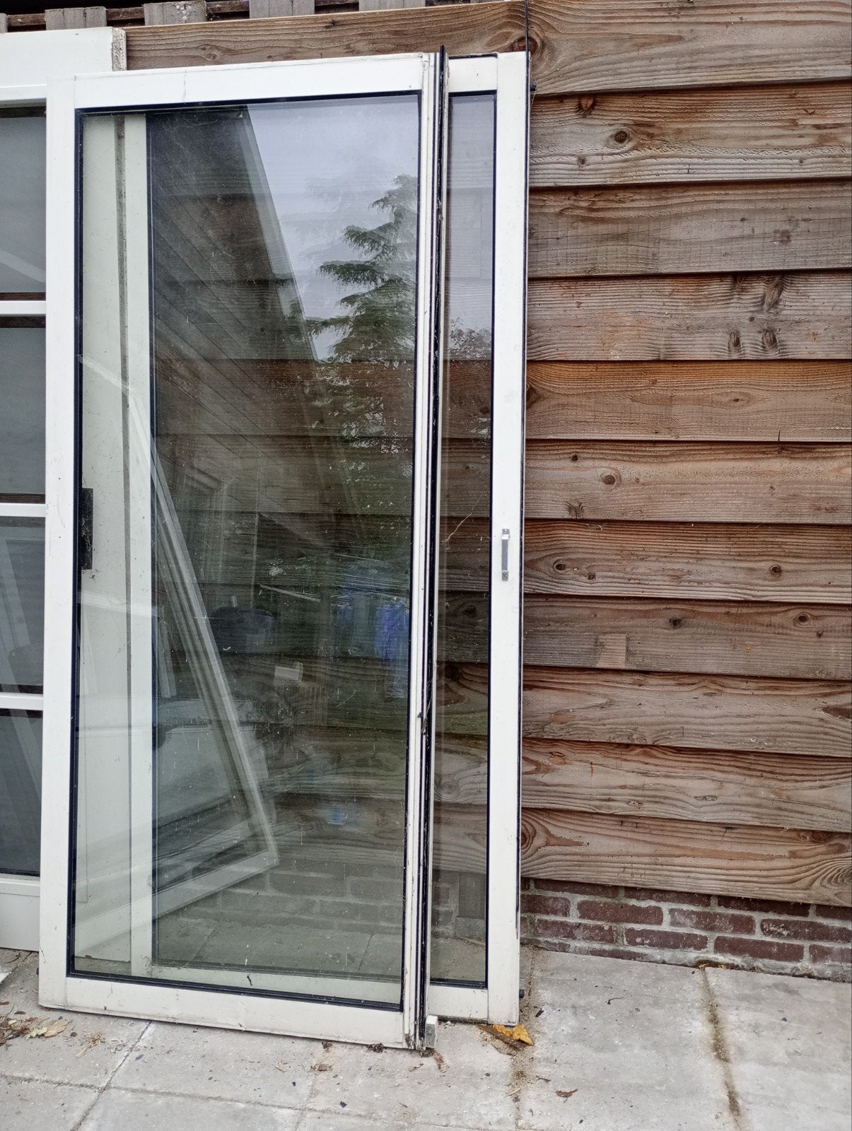 2 schuifdeur dubbel glas, Doe-het-zelf en Verbouw, Gebruikt, 150 tot 225 cm, Schuifpui, Hout