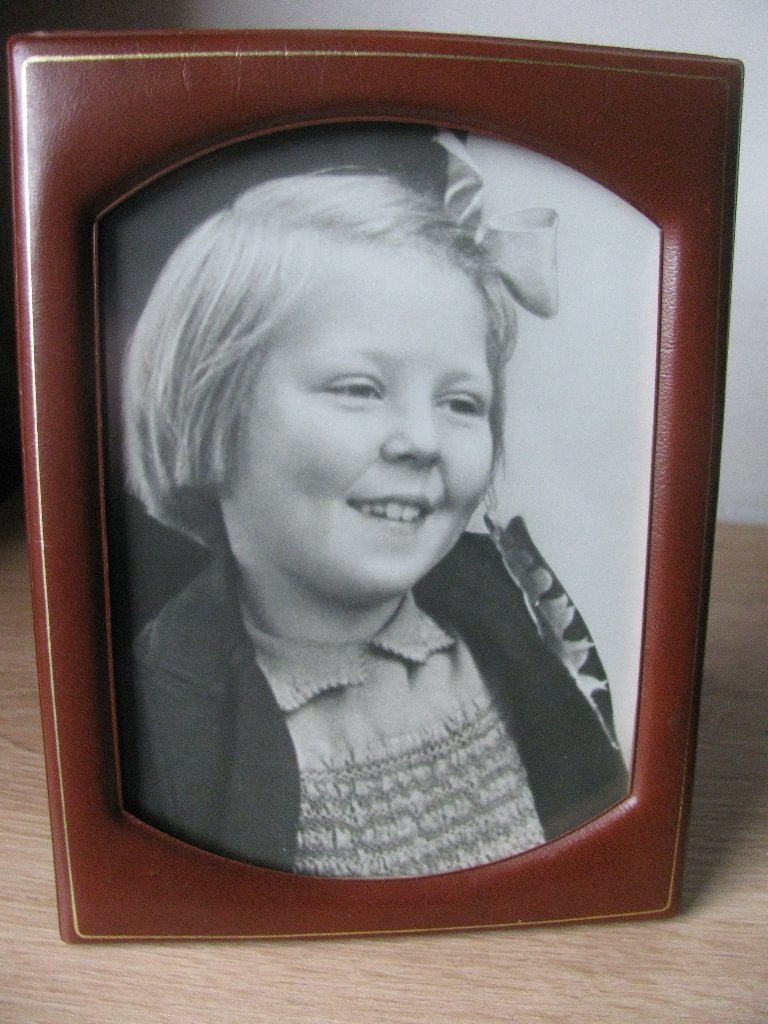 Vintage Ledarit Fotolijst met Ontspiegeld Glas 19.5 x 14.5, Verzenden