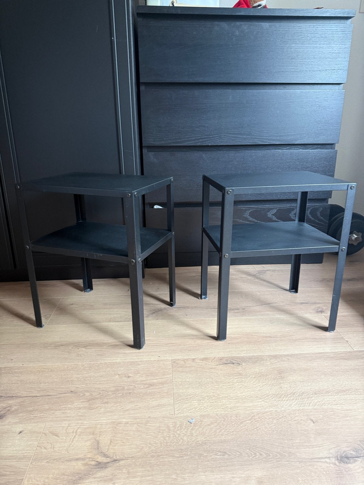IKEA LACK bijzettafel/ nachtkastje - Zwart 2 stuks, Minder dan 55 cm, Zo goed als nieuw, Rechthoekig, Hout