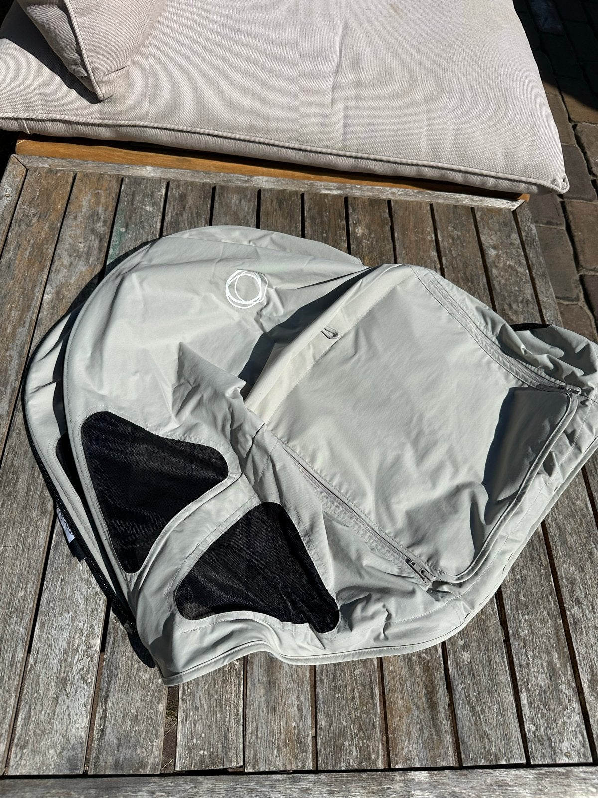Bugaboo Breezy zonnekap – lichtgrijs/beige, Ophalen, Zo goed als nieuw, Kinderwagen, Bugaboo
