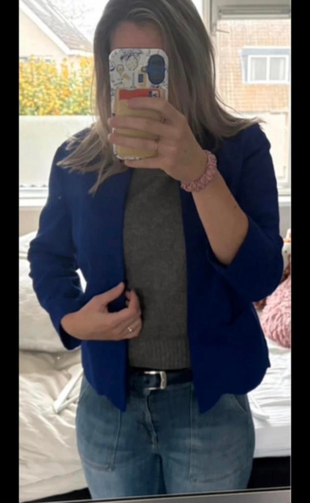 Blauwe blazer maat M, Ophalen of Verzenden, Zo goed als nieuw, Maat 38/40 (M), Blauw