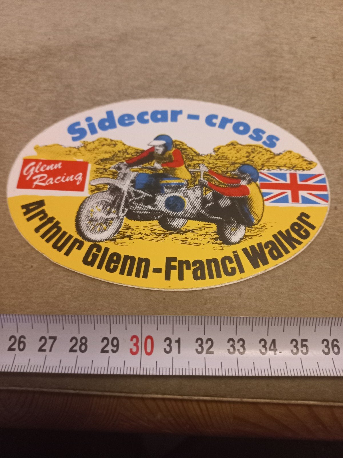 Sidecar-cross Sticker Arthur Glenn-Franci Walker, Ophalen of Verzenden, Gebruikt, Sport