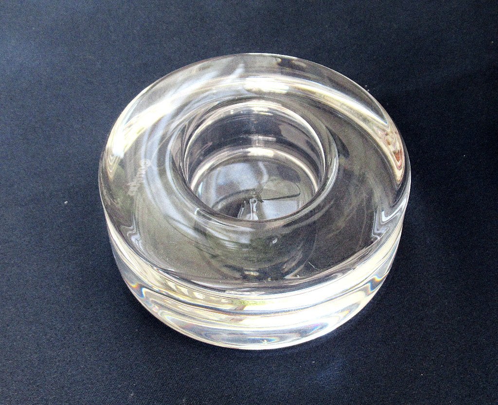 Orrefors Sweden Crystal waxinelichthouder van de 90 jaren., Ophalen of Verzenden