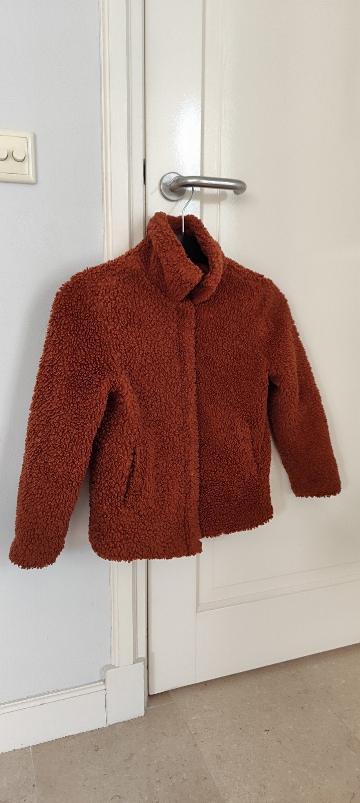 Teddy jas Bruin  maat 134/140 van Hema, Meisje, Ophalen of Verzenden, Zo goed als nieuw, Hema