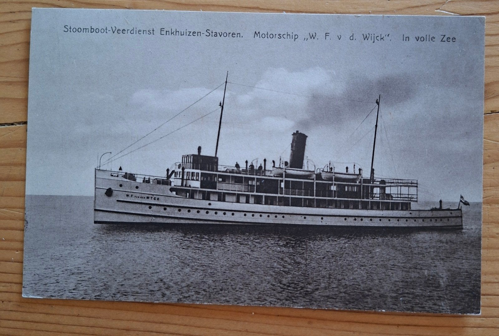 Scheepvaart stoomboot enkhuizen stavoren gelopen kaart oud, Ophalen of Verzenden, Kaart, Foto of Prent