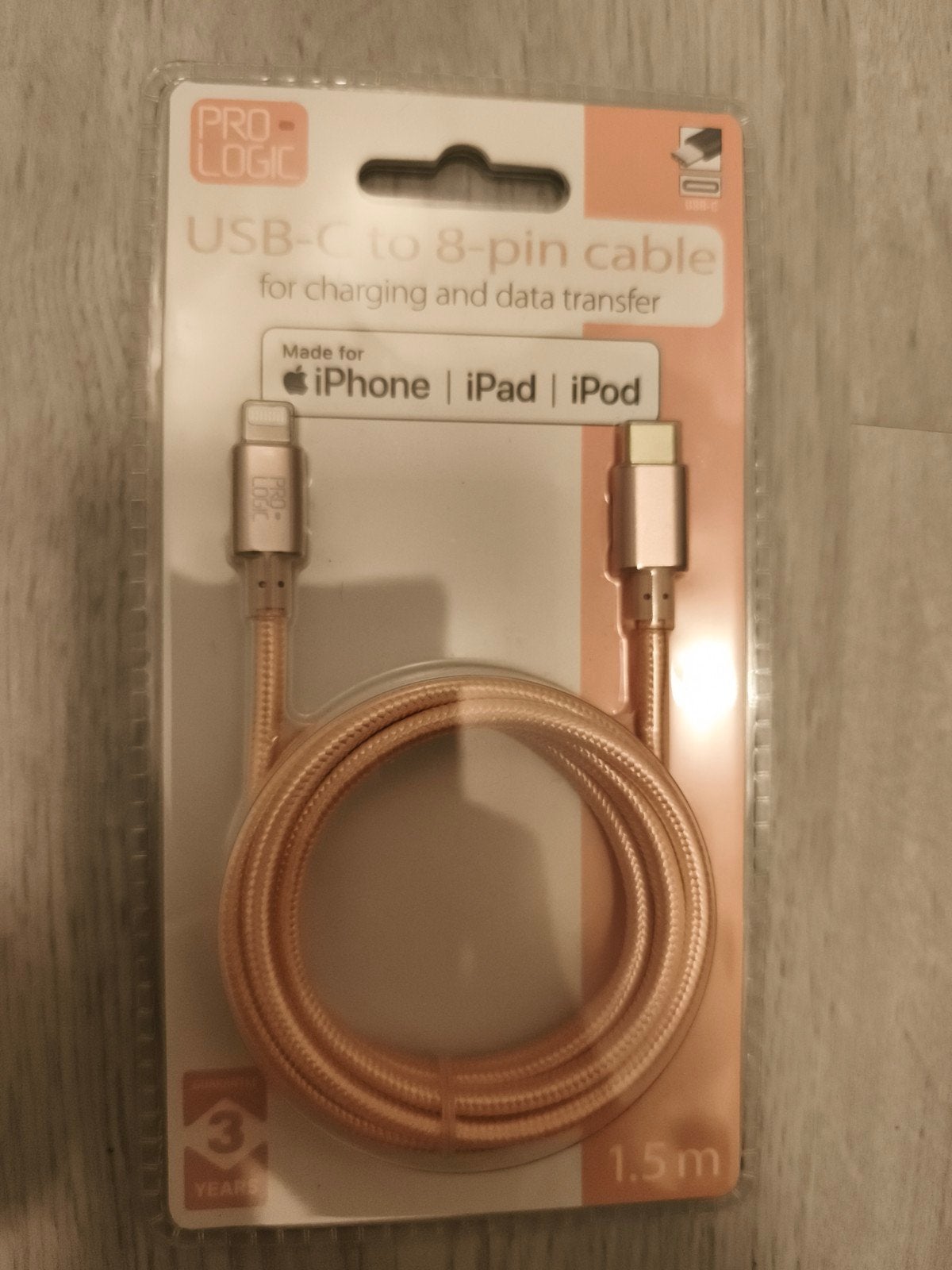 PRO-LOGIC USB-C naar 8-pins kabel voor iPhone/iPad/iPod, Ophalen of Verzenden, Nieuw, Snoer of kabel, Apple