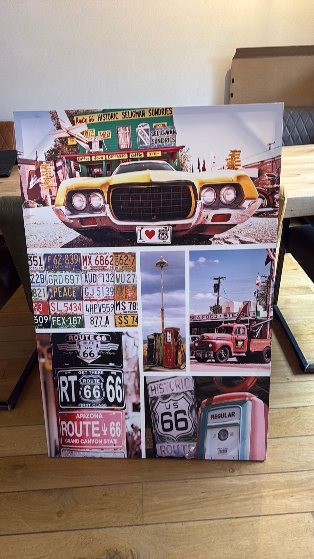 Canvas Route 66 - 80 x 120 cm, Ophalen, 100 tot 125 cm, 75 cm of meer, Print